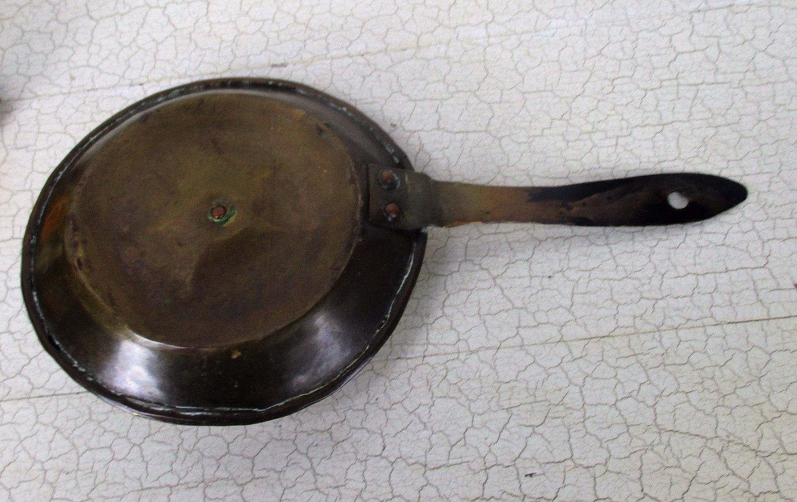 19th Century Antique Hand Hammered Brass Candle Holder Chamberstick  Htf photo 108.0