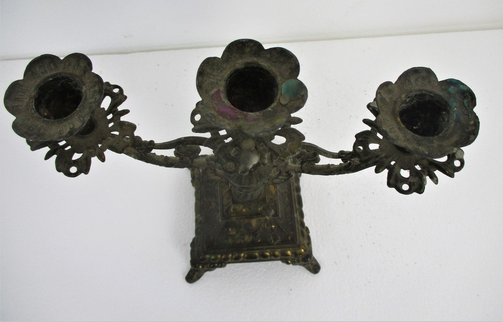 Very Stylish Ornate  3 Arm Candle Holder Candelabra Spelter Bauhaus photo 65.0