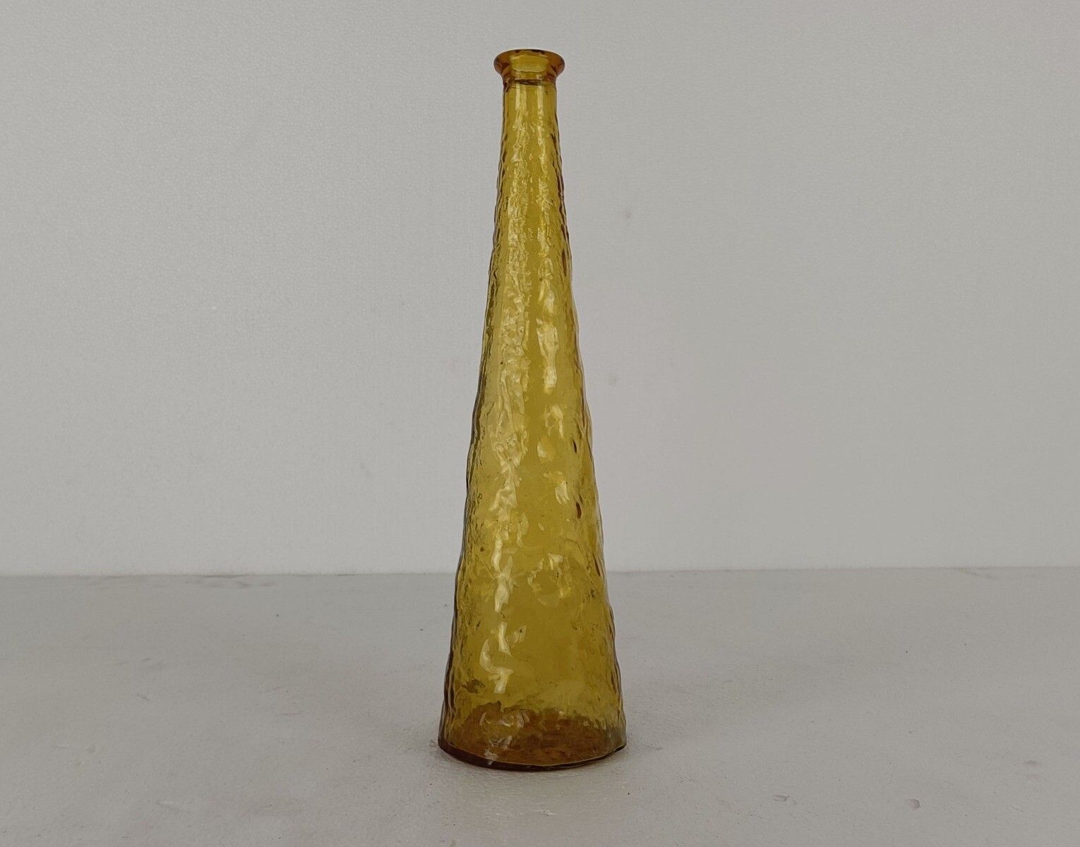 Vintage Retro Art  Glass Genie Bottle Vase Amber Italy Italian Retro Pop Art photo furniture