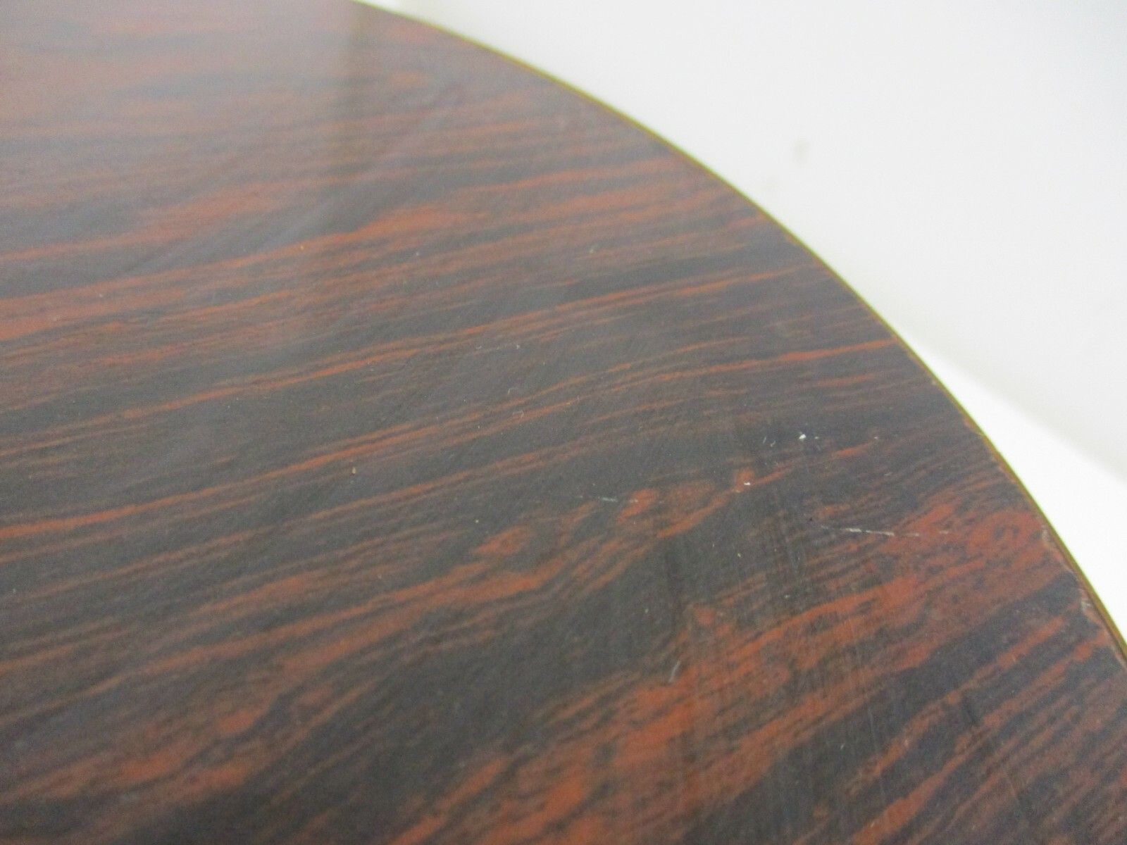 Vintage Side Coffee Wine Table  Funky  Formica Round Retro Brass Tripod Legs photo vinterior