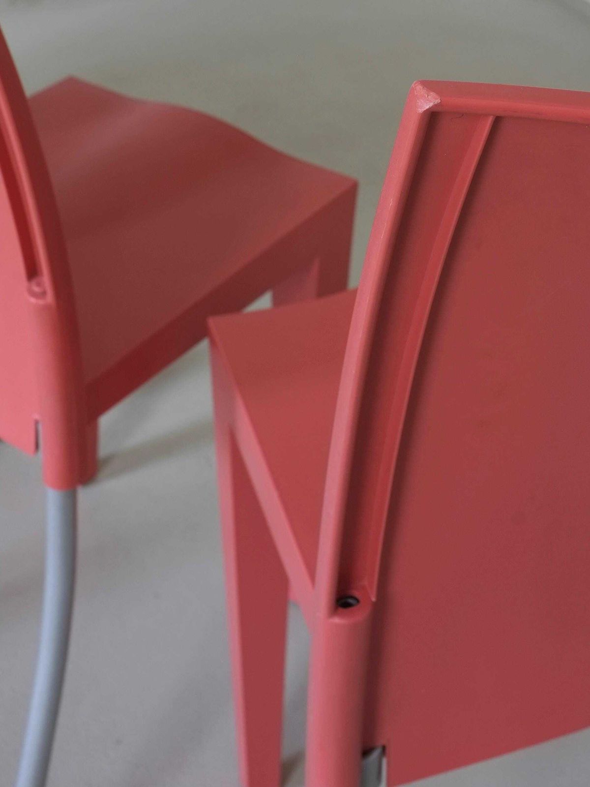 4 Kartell Coral Pink "Miss Global" Chairs By Philippe Starck | 1990s photo buy