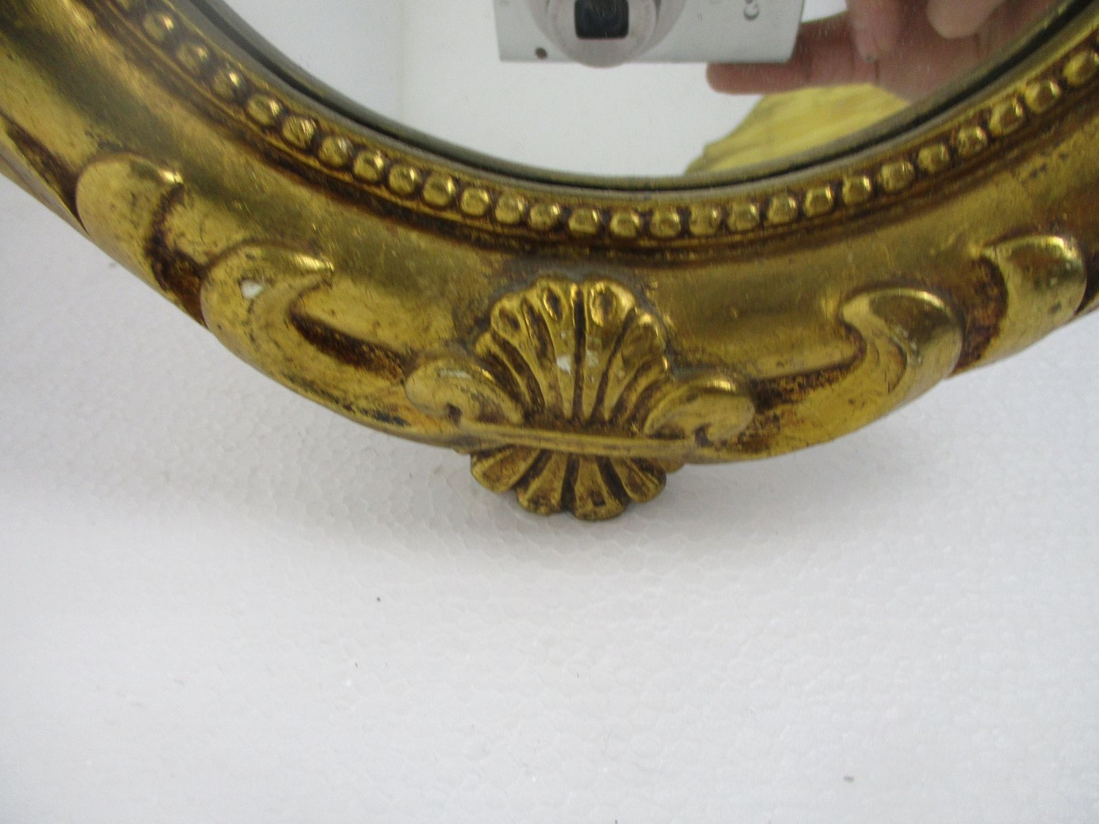 Ornate Wall Mounted Console Mirror Hollywood Regency Gold Gilded Plaster On Wood photo Home Decor