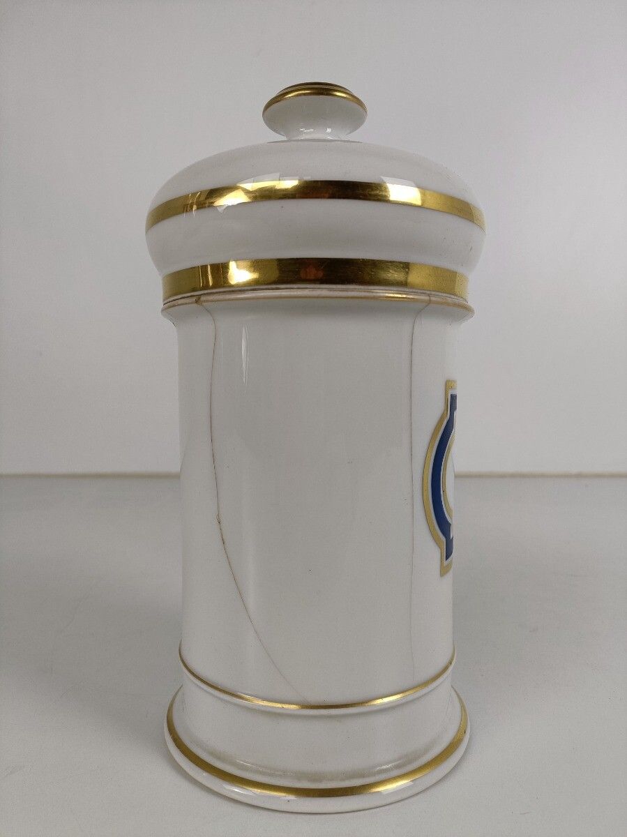 Antique Porcelain Medicine Apothecary Jar Container Vignier Fabe Rousseau Paris photo Home Decor