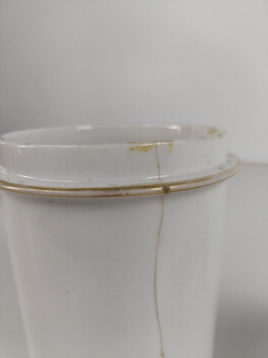 Antique Porcelain Medicine Apothecary Jar Container Vignier Fabe Rousseau Paris photo vintage