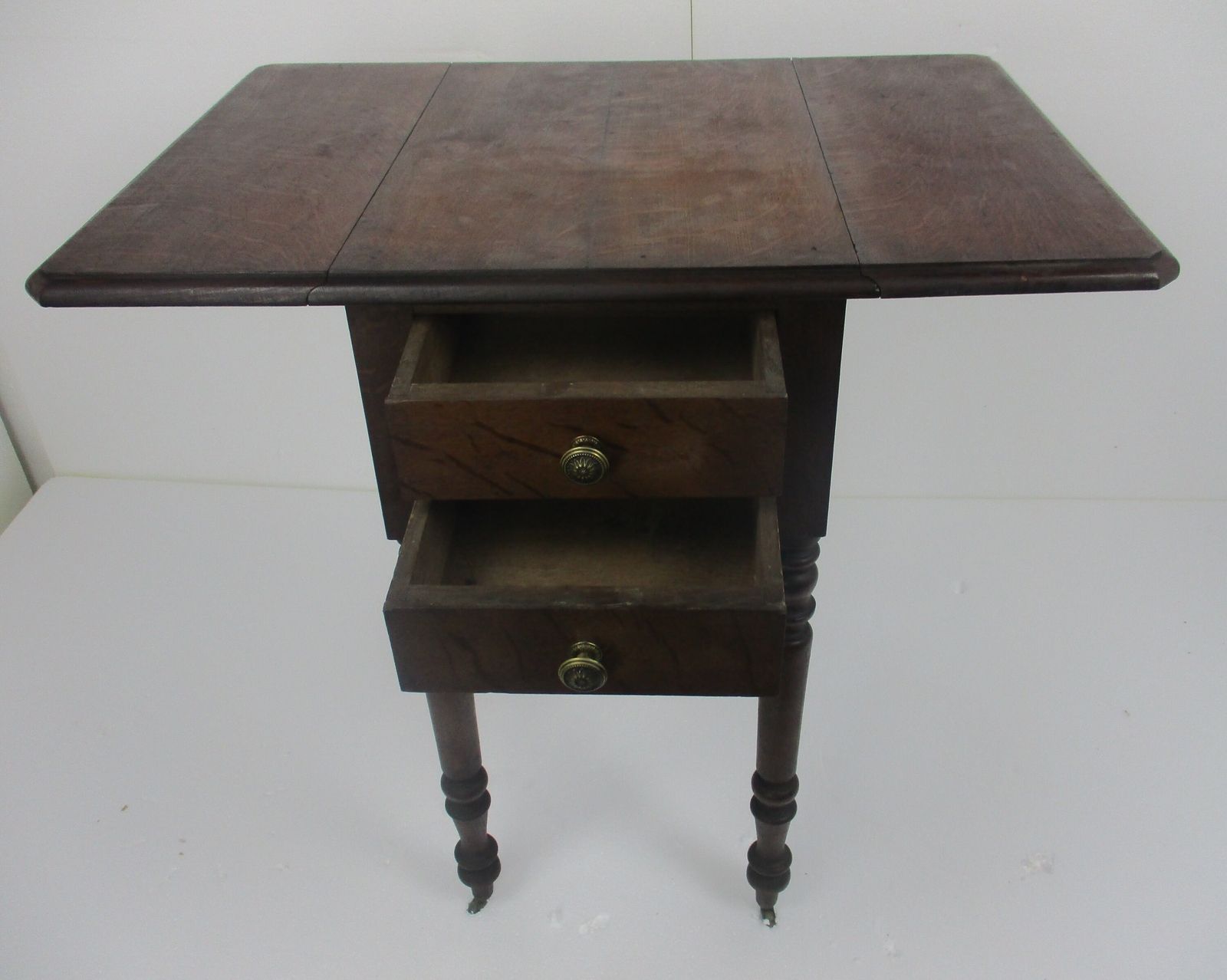 Antique Drop Leaf Gate Leg Table Cabinet Desk Hallway Furniture Drawers Sweet On photo Furniture