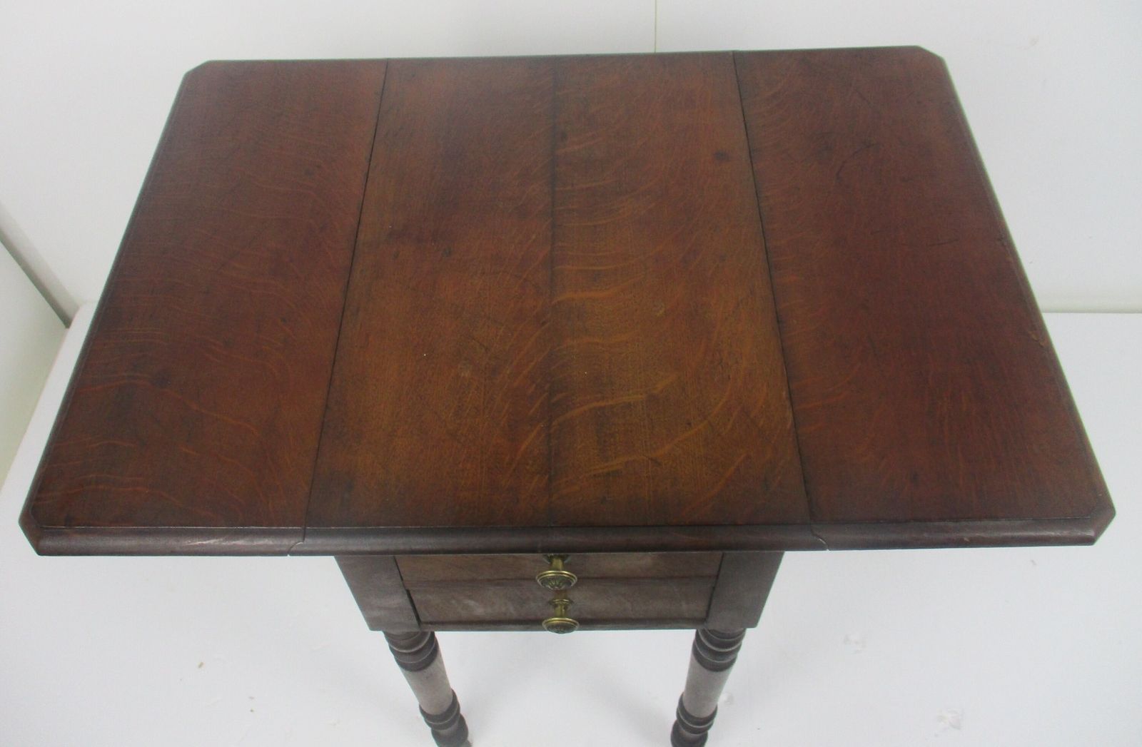 Antique Drop Leaf Gate Leg Table Cabinet Desk Hallway Furniture Drawers Sweet On photo vintage