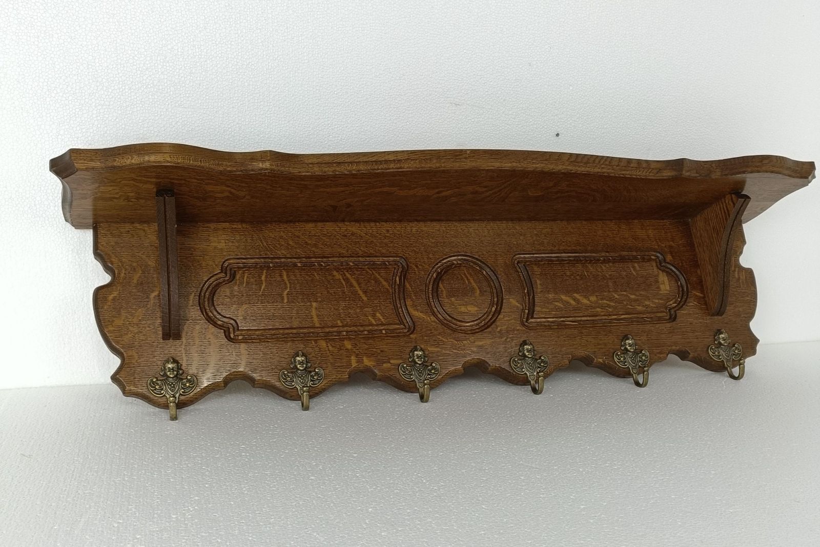 Xl Hand Carved Wood French Oak Coat Hat Kitchen Hallway Rack Antique Gorgeous St photo Furniture