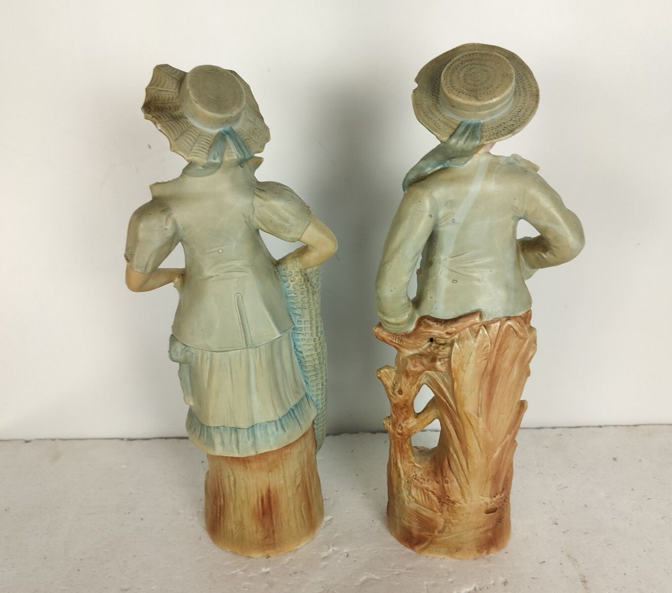 Couple Art Deco Figurines Statues Porcelain Lovely Pair photo Home Decor