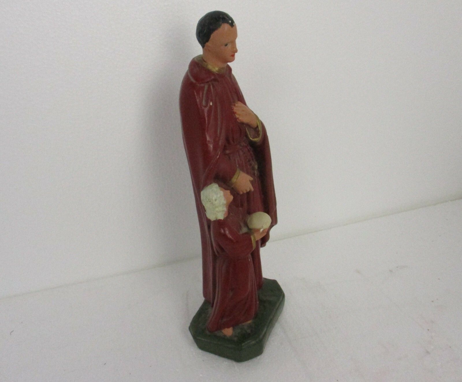 Statue Saint Gerard Majella Infant Jesus Bun Patron Fertility Good Sales Plaster photo 145.0