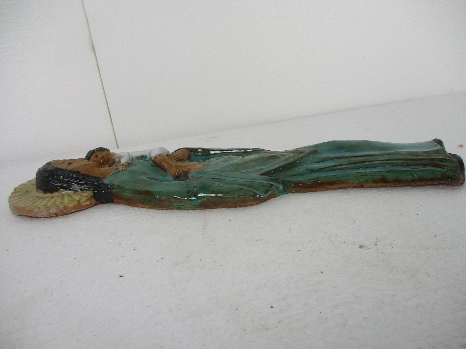 Mid Century Design Ceramic Holy Virgin Infant Jesus Ceramic Marked Era Amphora M photo Art