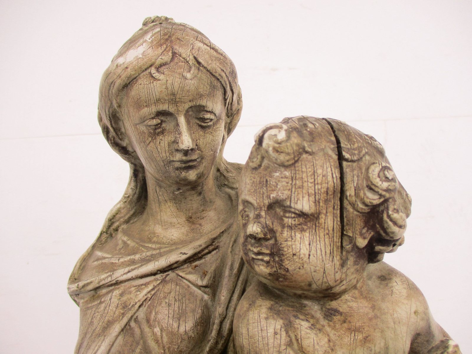 Large Statue Virgin Mary Madonna Infant Child Church Chapel Plaster Extremely Ra photo furniture
