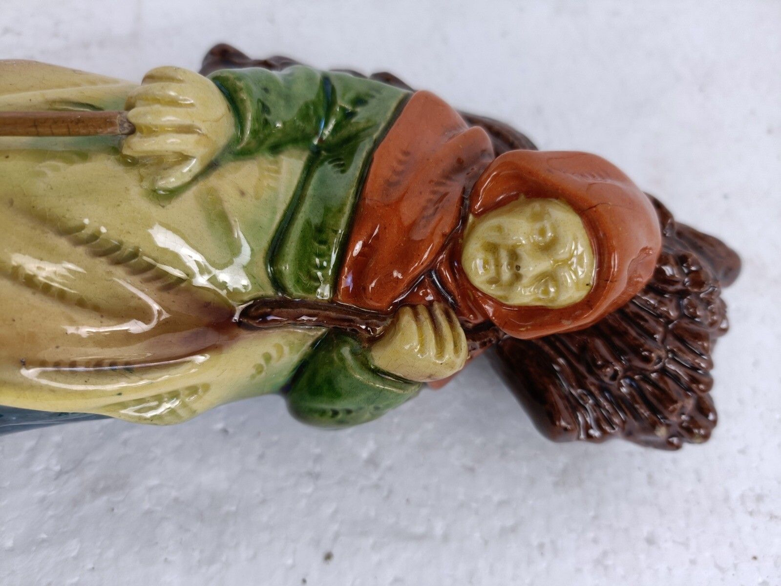 Old Lady With Bunch Of Wood Poterie Flamande Faience Flanders Pottery Glazed photo furniture