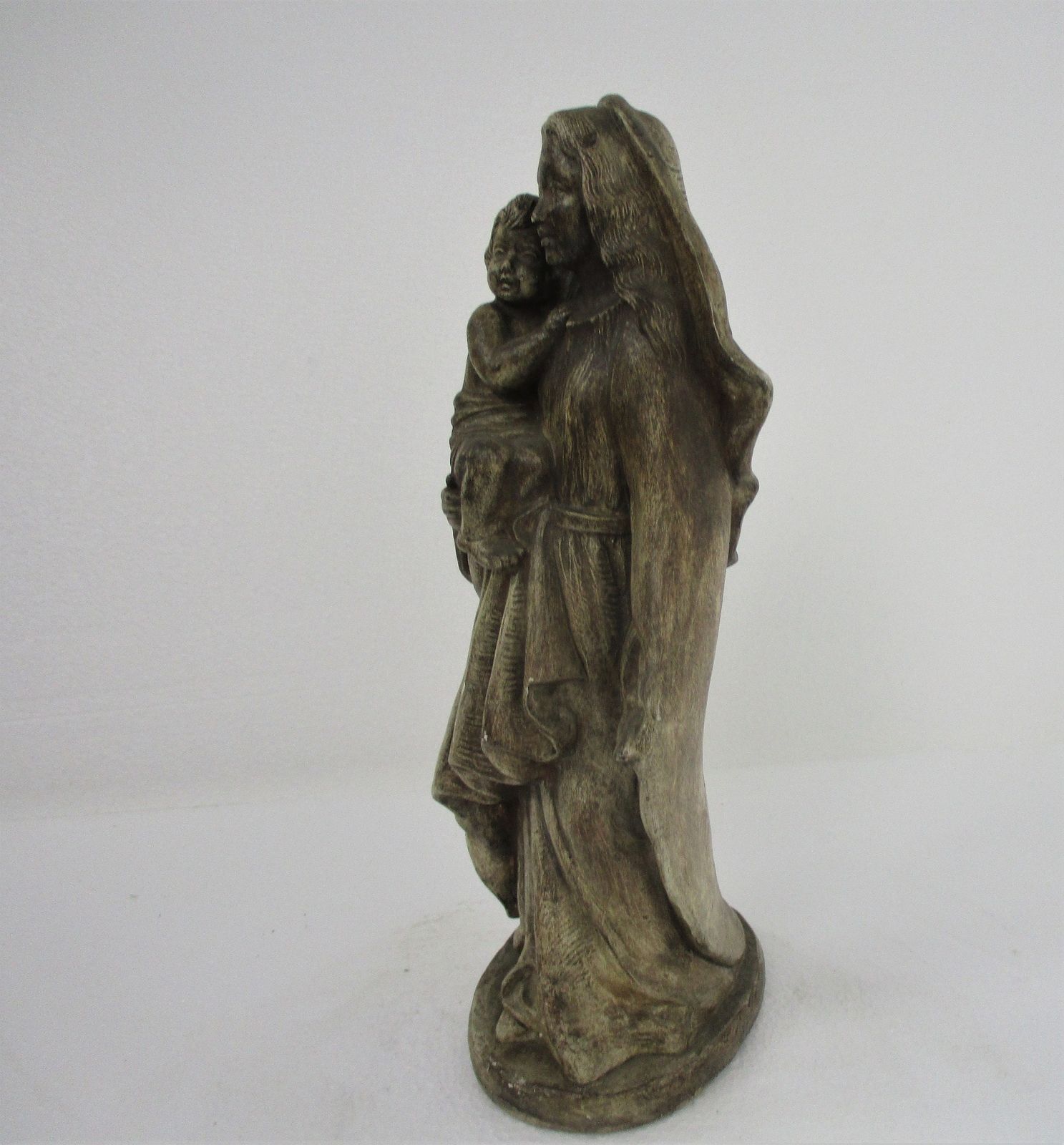 Statue Virgin Mary Our Lady Madonna Infant Child Jesus Tenderness Plaster 14.56& photo Art