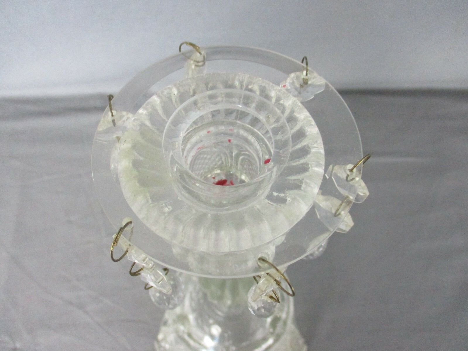 Art Glass Clear Candle Holder Holy Heart Virgin Mary Our Lady Madonna Angels photo for sale