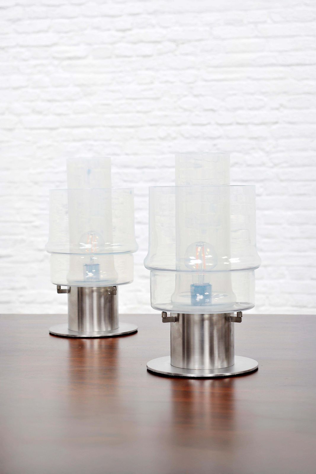 Pair Of Modernist Murano Table Lamps By Carlo Nason For Mazzega, Italy 1970's photo furniture