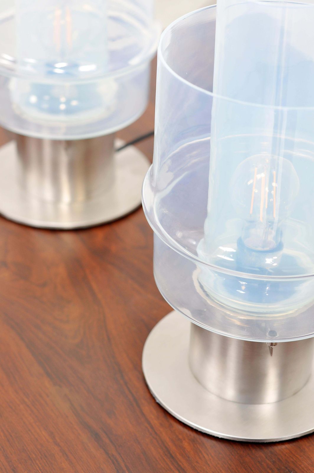 Pair Of Modernist Murano Table Lamps By Carlo Nason For Mazzega, Italy 1970's photo vintage