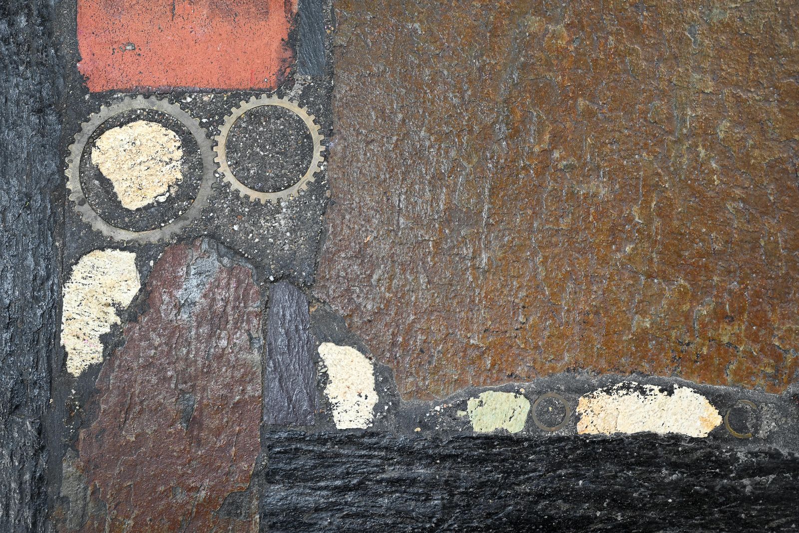 photo for sale Paul Kingma Slate, Stone, And Brass Inlaid Coffee Table, 1974