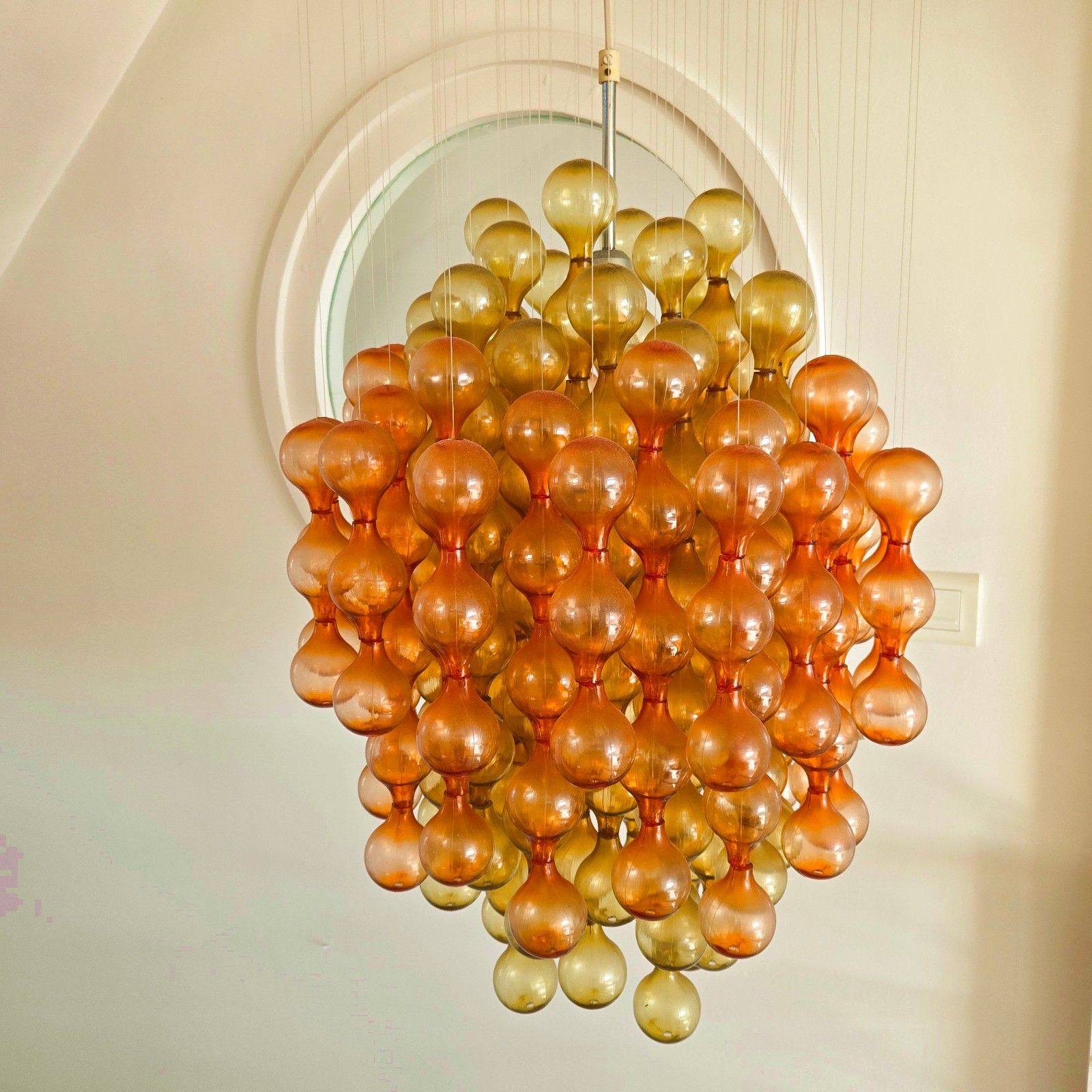 Vintage 1970s Verner Panton Style Pendant Chandelier 70s Space Age 1970s photo furniture