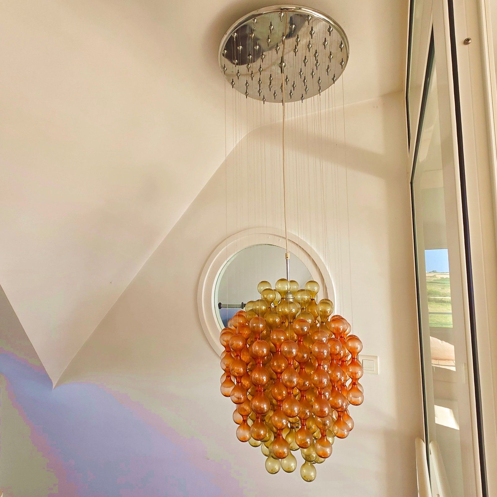 Vintage 1970s Verner Panton Style Pendant Chandelier 70s Space Age 1970s photo for sale
