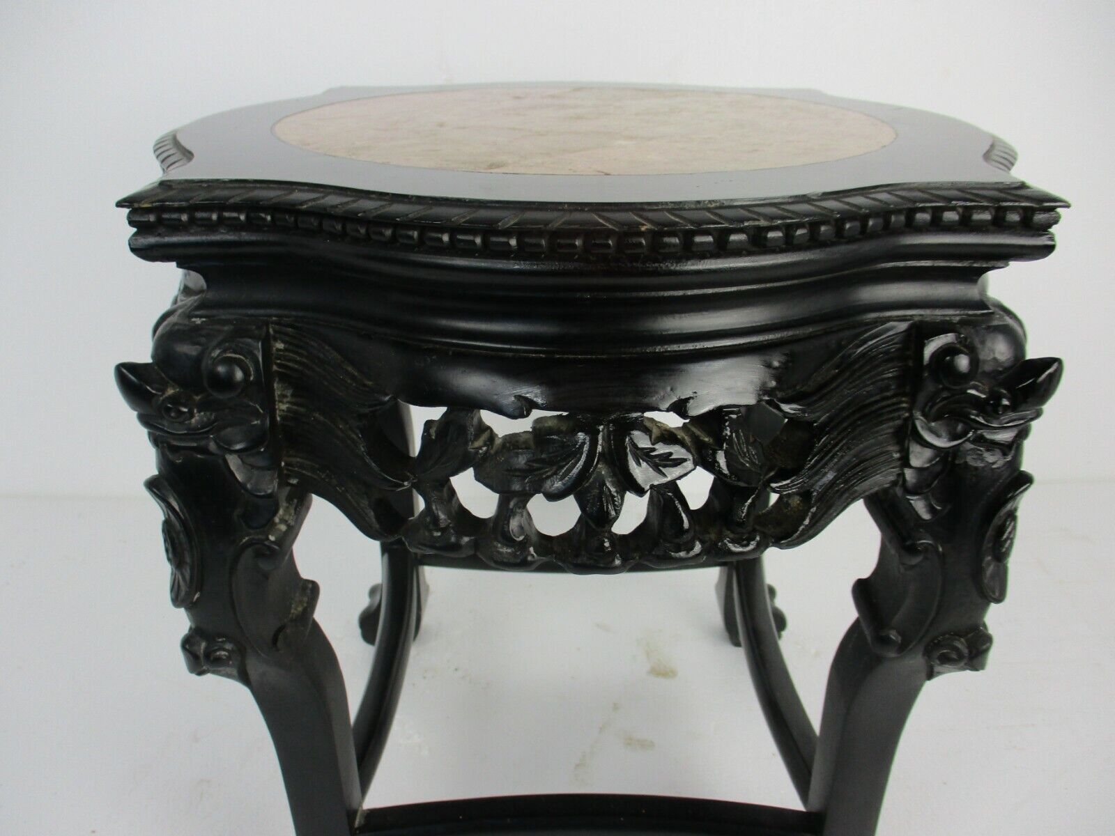 Hand Carved Wooden Chinese Marble Top Hall Console Table Pedestal Bonsai Stand photo furniture