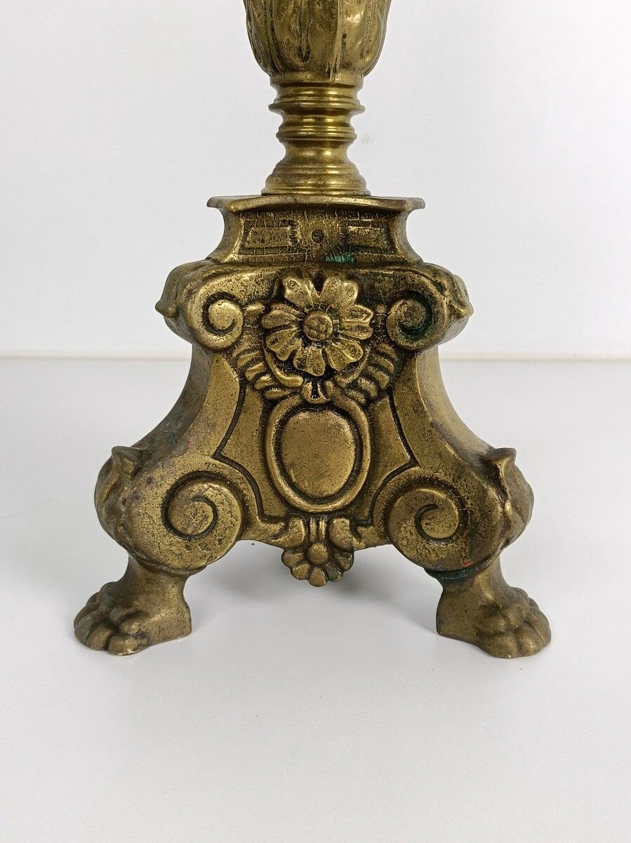 Antique Brass Ornate Candle Holder Candle Stick Large photo 283.0