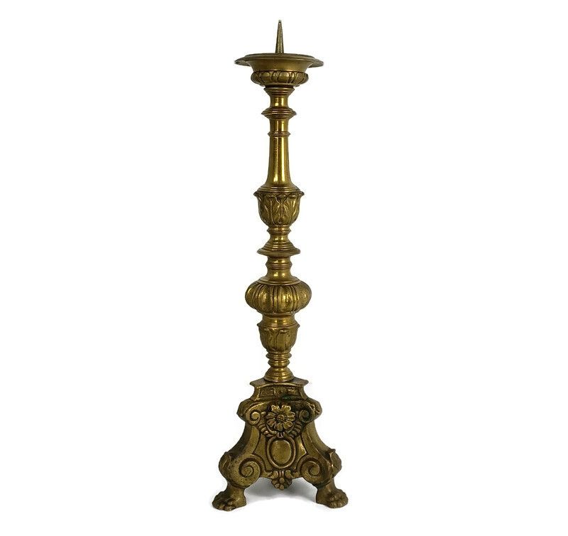photo furniture Antique Brass Ornate Candle Holder Candle Stick Large