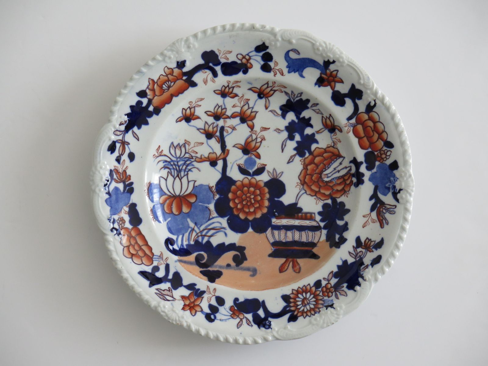 Set Of Two (A) Georgian Masons Ironstone Desert Plates Basket Japan Ptn, Ca 1818 photo vinterior