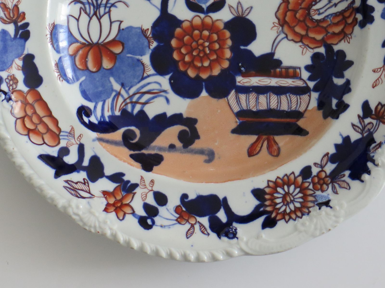 photo for sale Set Of Two (A) Georgian Masons Ironstone Desert Plates Basket Japan Ptn, Ca 1818