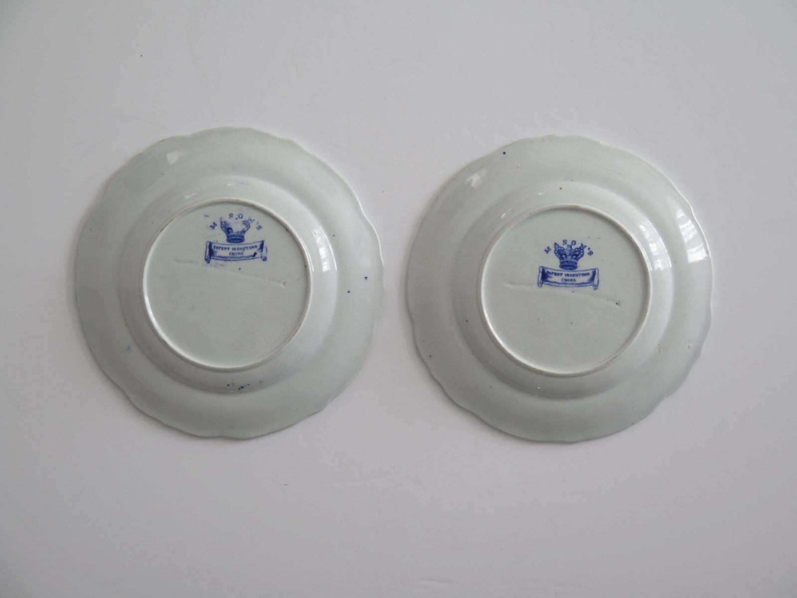 photo vintage Set 0f Two (B) Georgian Masons Ironstone Desert Plates Basket Japan Ptn, Ca 1818