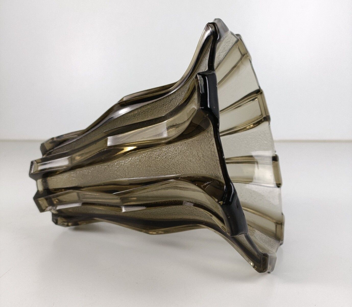 Art Deco Antique Smoked Depression Glass Vase Luxval Val St Lambert Stylish Belg photo for sale