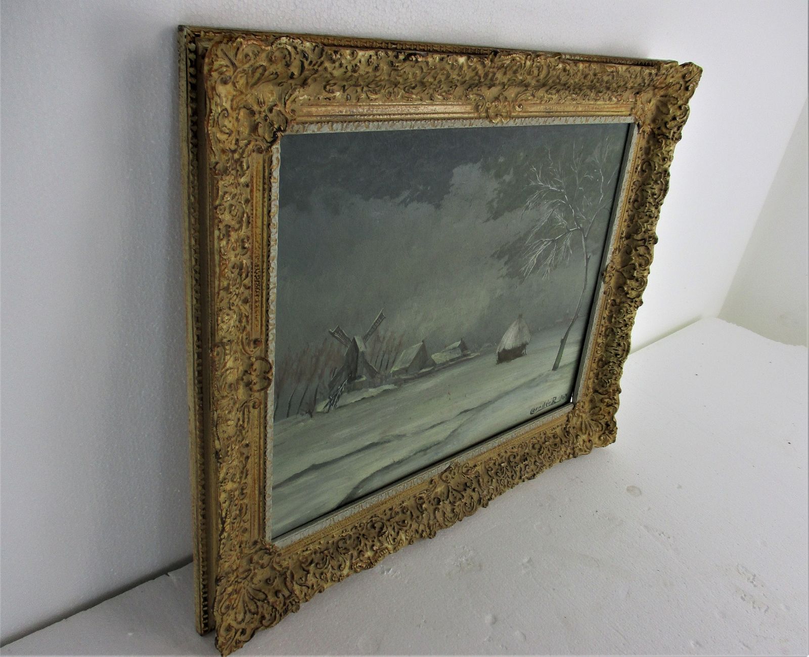 Beautiful Oil Painting On Wood  Framed  1963 Winter Landscape Gorgeous Signed photo buy