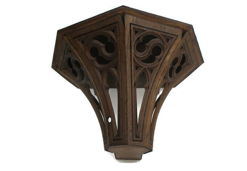 Antique Large Gothic Hand Carved French Oak Wall Hall Console Table Stunning