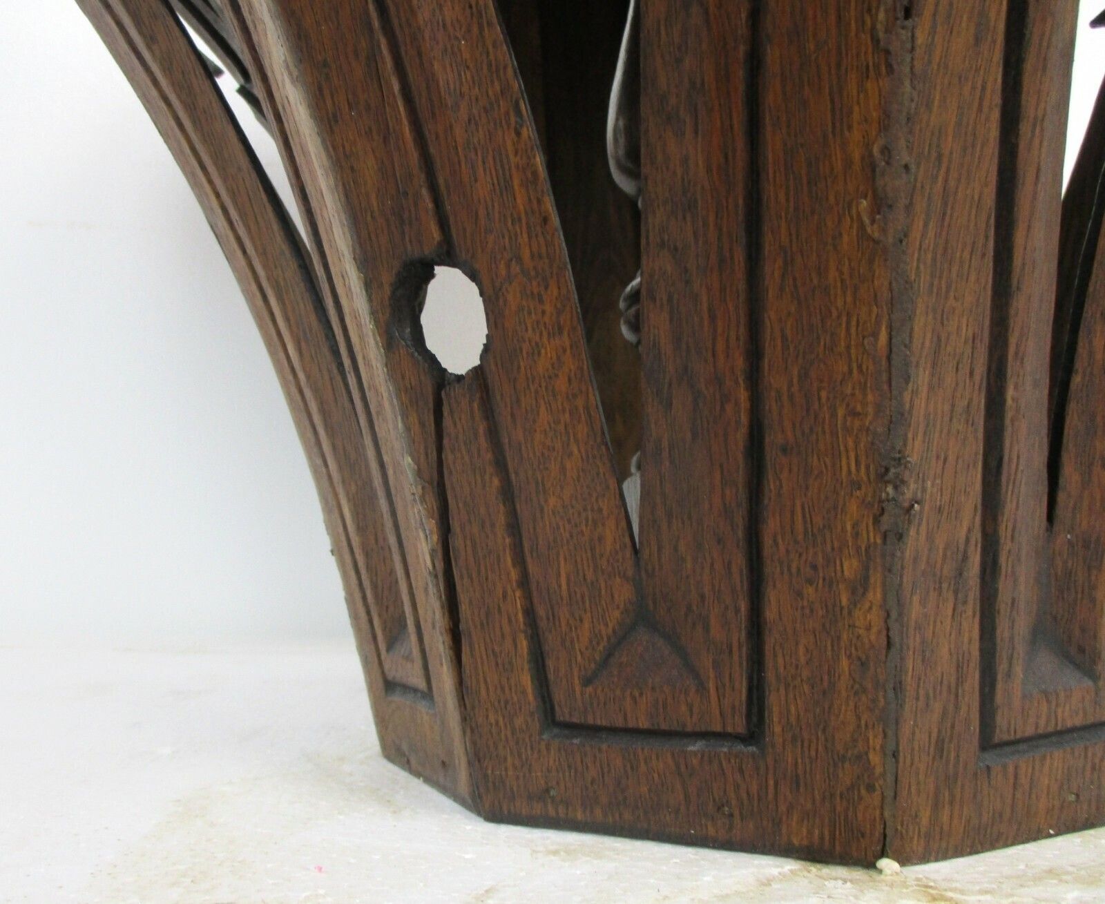 Antique Large Gothic Hand Carved French Oak Wall Hall Console Table Stunning photo vintage