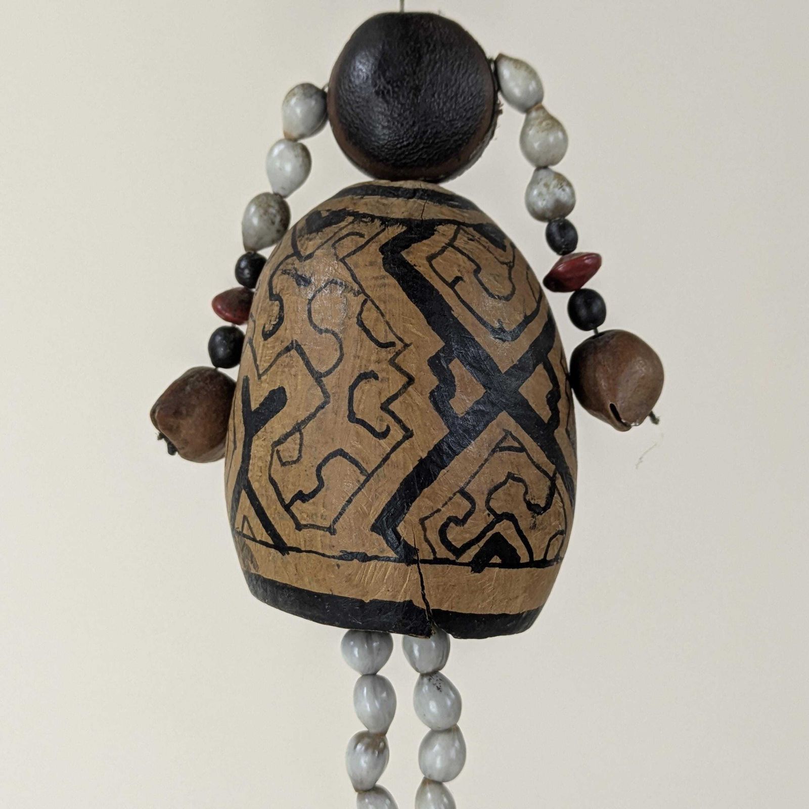 Authentic Tribal Art Doll Handcrafted Gourd Seed Nut Organic Materials Indigenous Folk Art Collectible photo for sale