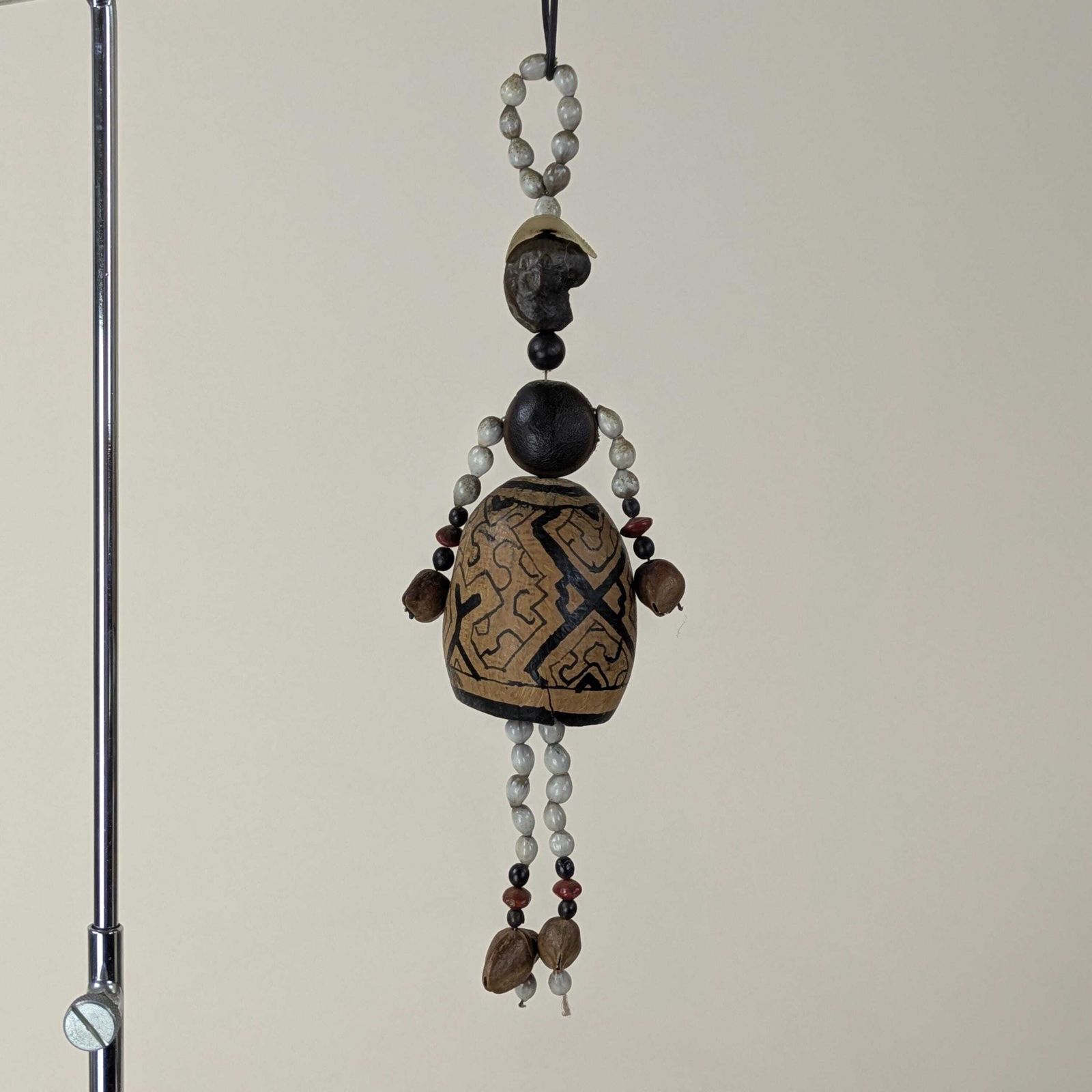 Authentic Tribal Art Doll Handcrafted Gourd Seed Nut Organic Materials Indigenous Folk Art Collectible photo buy