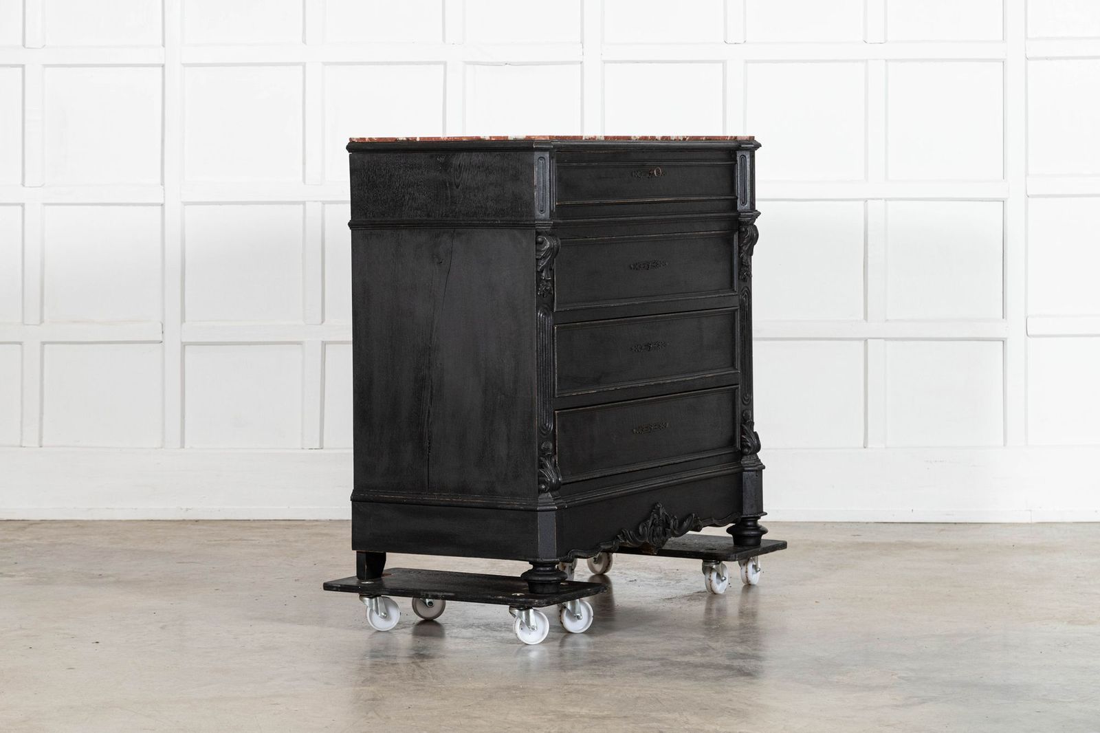 19thc French Ebonised Fruitwood Marble Commode photo Furniture