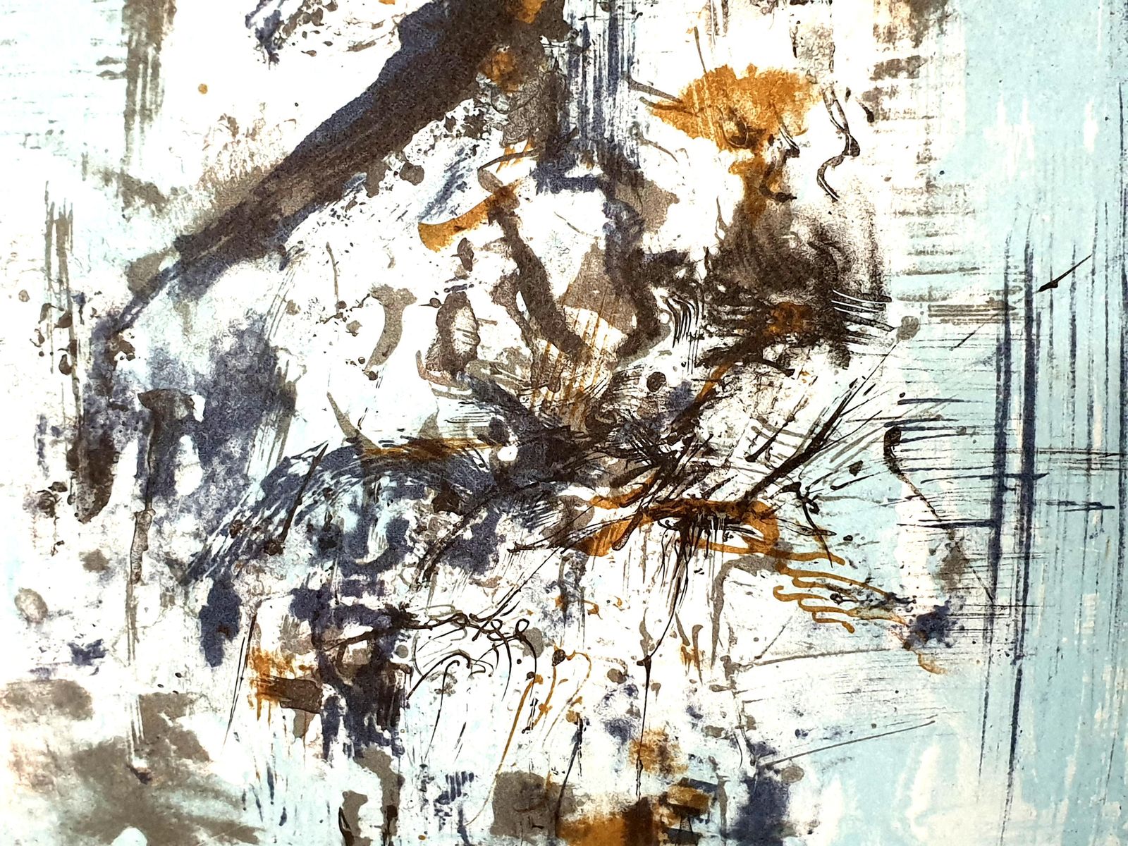 Zao Wou Kizao Wou Ki   Original Lithograph   Abstract Composition1962 photo 3715.0