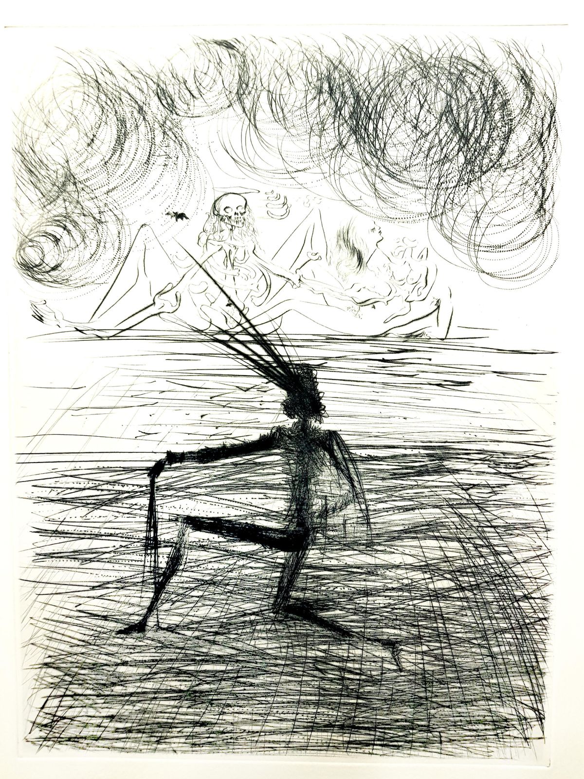 Salvador Dalí­Salvador Dali   Kneeling Knight   Original Etching1969
