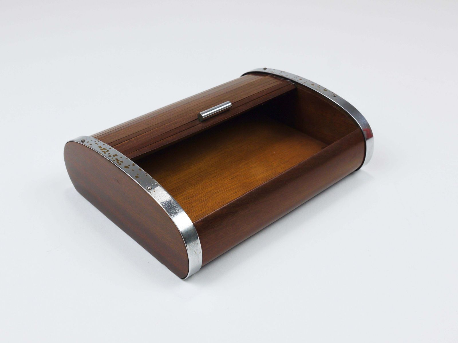 photo buy 1930s Carl Aubock Large Art Deco Jewelry Storage Cigarette Box, Roll Top, Vienna