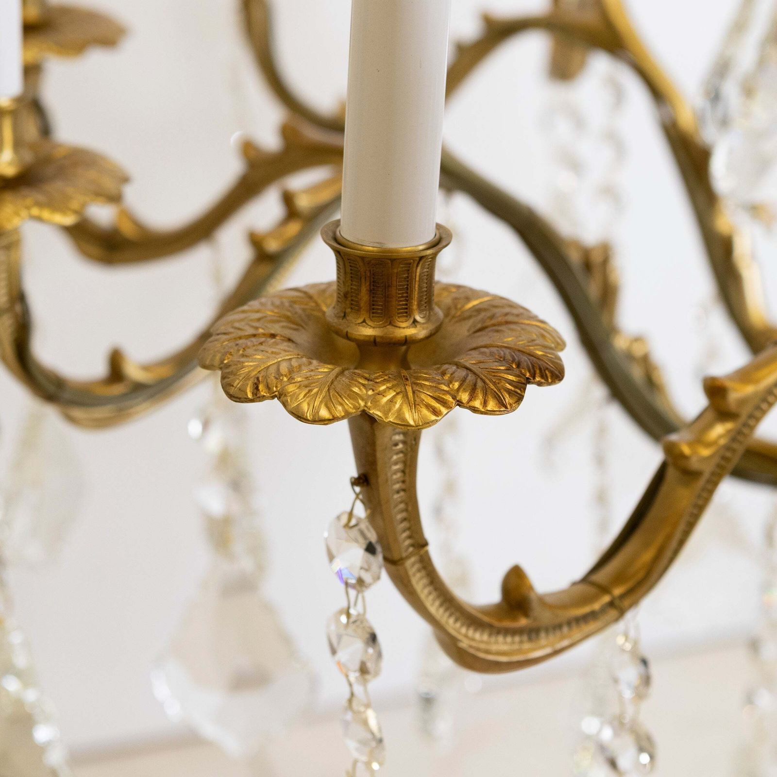 Large French Antique Gilt Birdcage And Crystal Chandelier | 12 Arm photo for sale