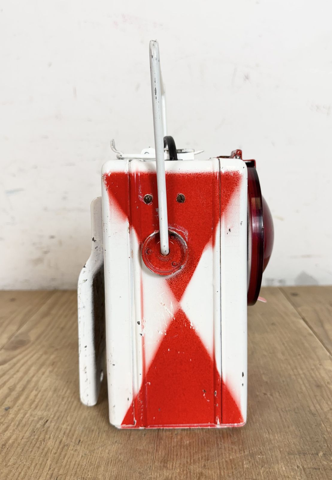 Lighting Industrial Red Railway Lantern, 1980s photo