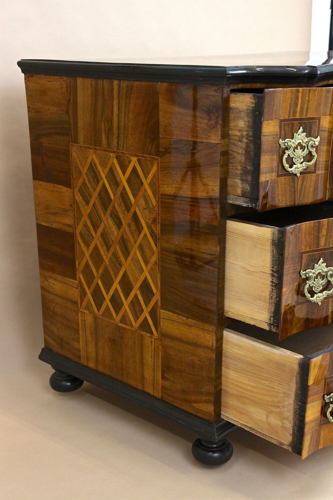 18th Century Baroque Chest Of Drawers   Marquetry/ Inlay Works, Austria Ca. 1760 photo vintage