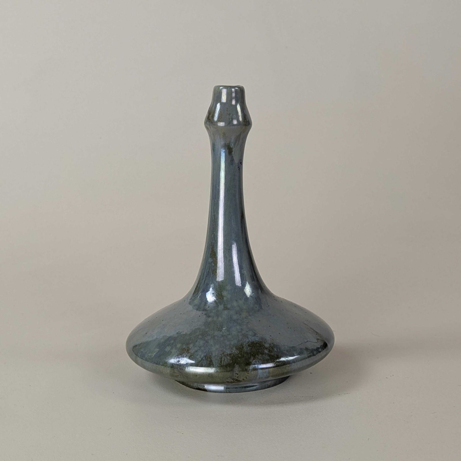 Antique French Pierrefonds Crystal Glaze Vase 1920s Art Deco Pottery Elegant Collectible Design photo 52.0