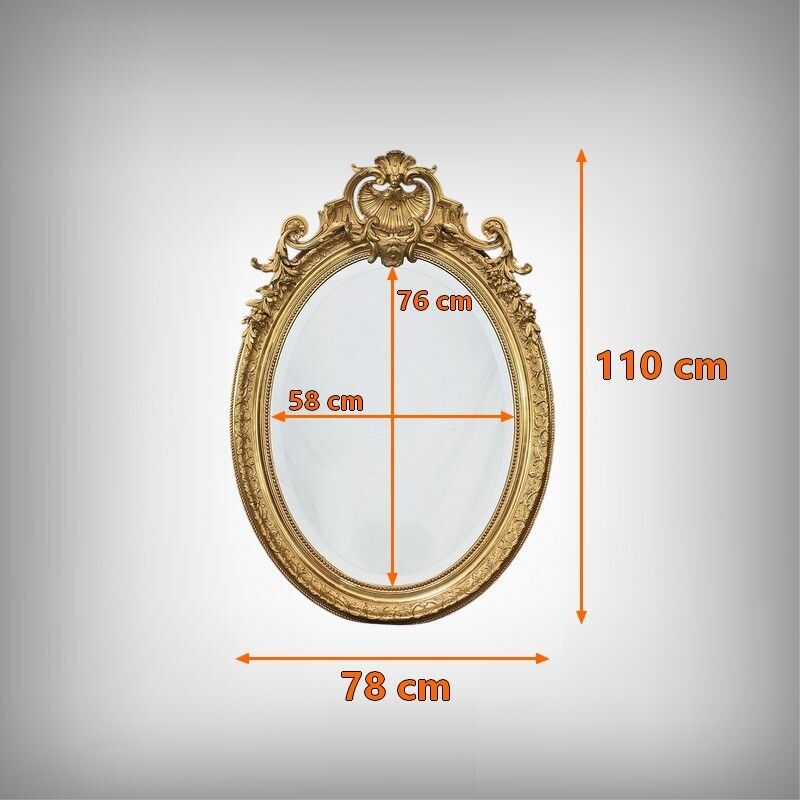 photo vinterior Large Gilded Wood Mirror, Louis XV Style – 2nd Part Of The 19th Century