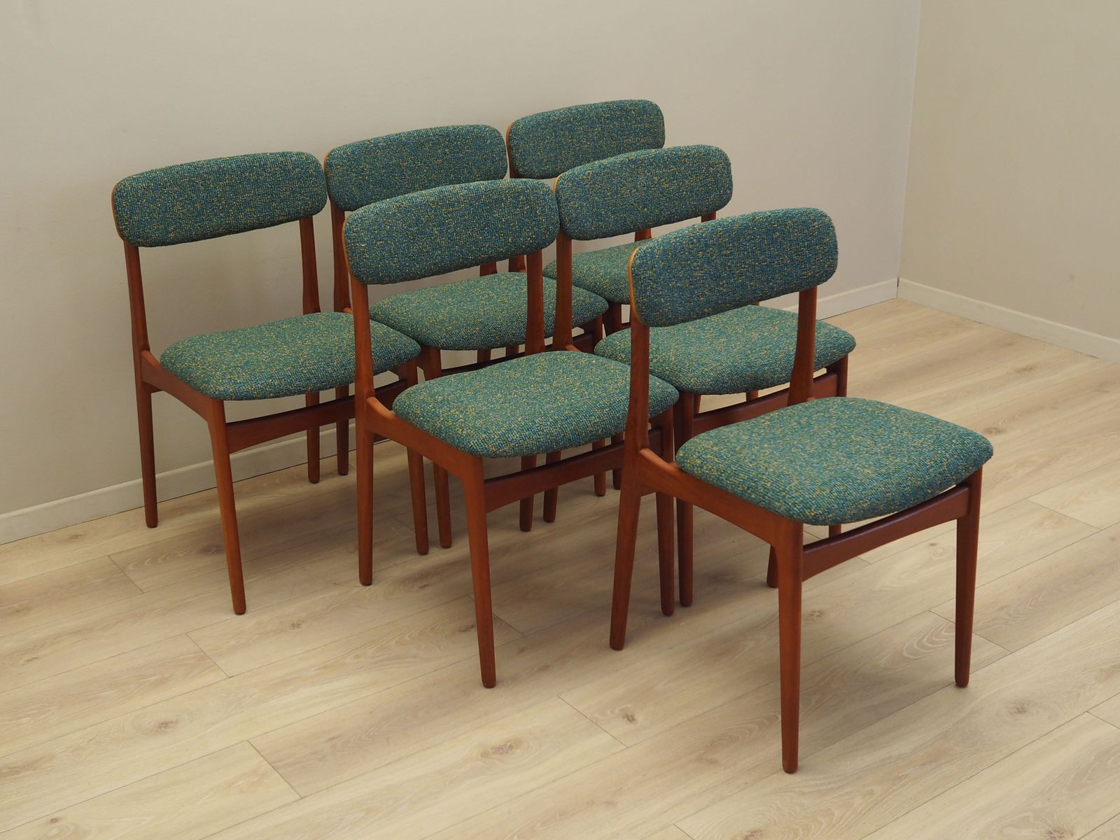 Set Van Zes Teakhouten Stoelen, Deens Design, Ca. Jaren 1960, Fabricage: N. & K. Bundgaard Rasmussen photo 2069.0