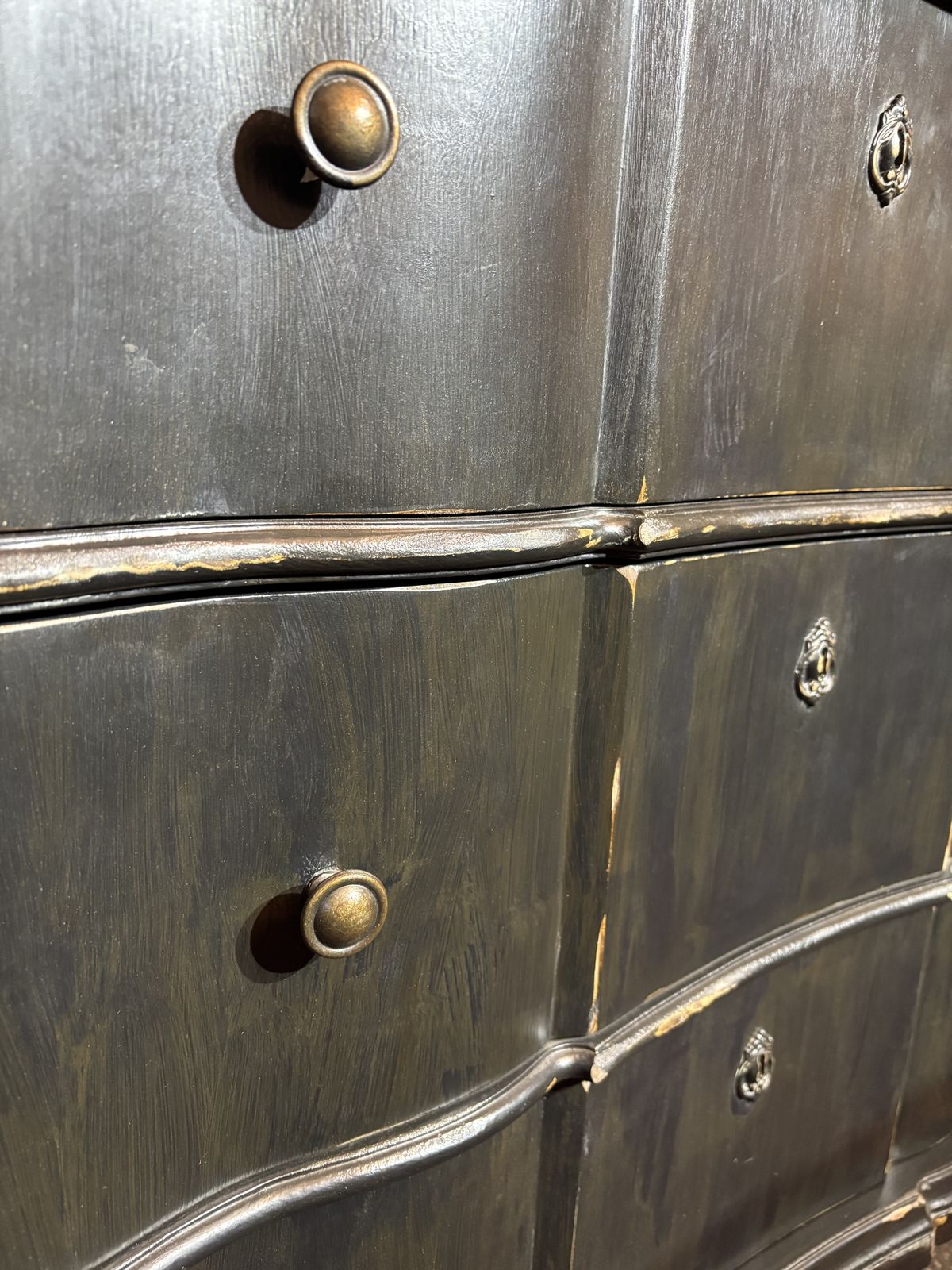 Ebonised Slim Chest Of Drawers photo for sale