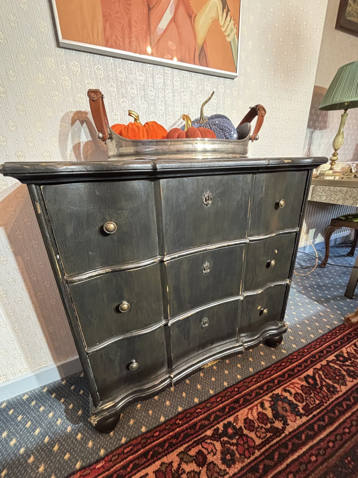 Ebonised Slim Chest Of Drawers photo 350.0