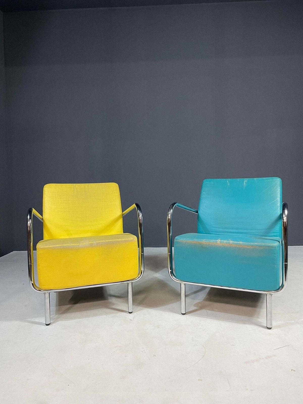 Pair Of Bauhaus Chrome Armchairs, Original Condition, Czechoslovakia 1930s photo furniture