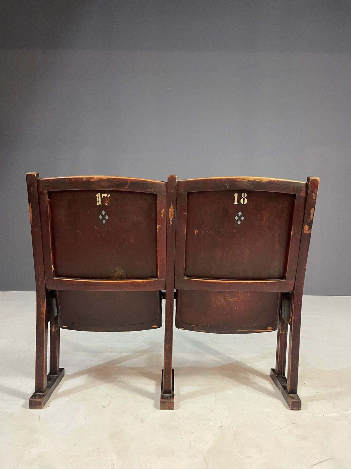 Pair Of Vintage Cinema Chairs, Czechoslovakia, 1970s, Bent Plywood & Veneer photo vintage
