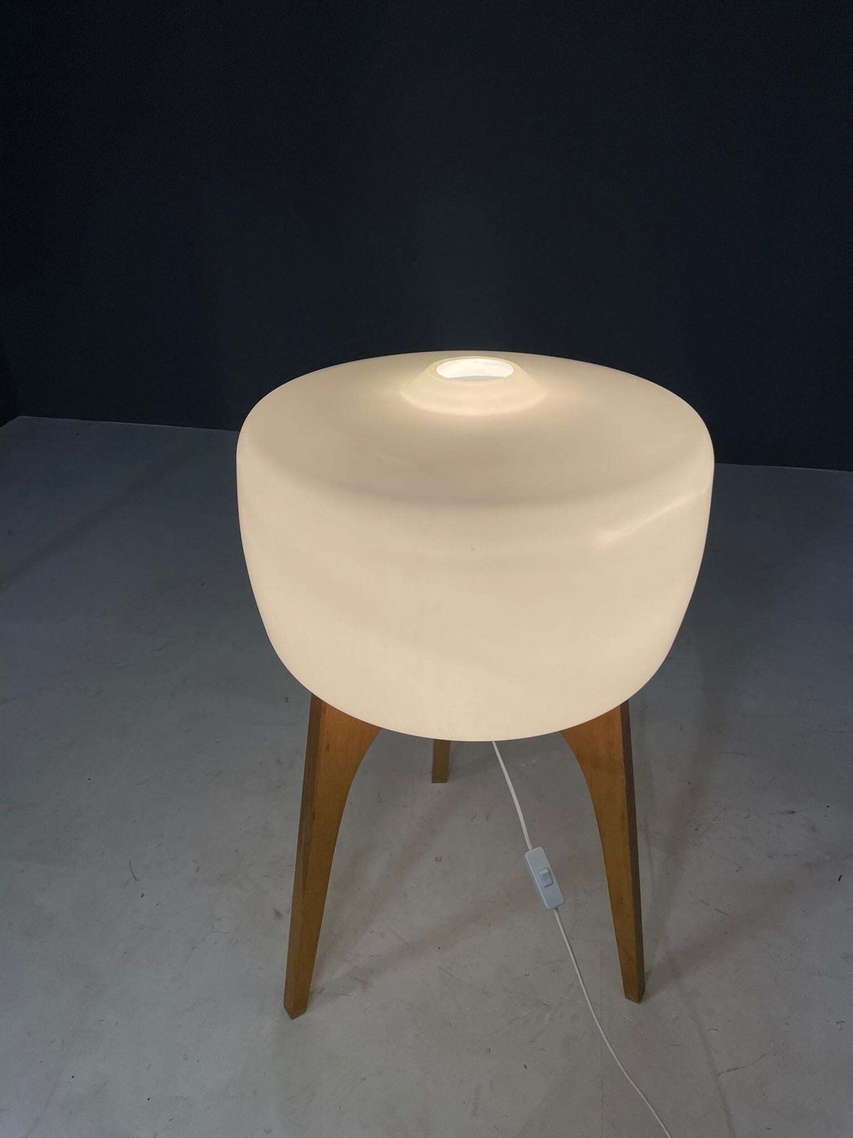 Large Floor Lamp By Uluv, Wood & Frosted Glass, Czechoslovakia, 1960s photo 1306.0